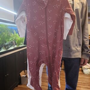 Gerber Mauve Footie with White Dots